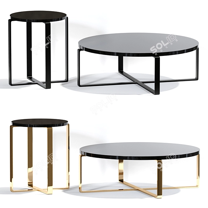 Elegant Rosa Marble Coffee & Sofa Table 3D model image 1