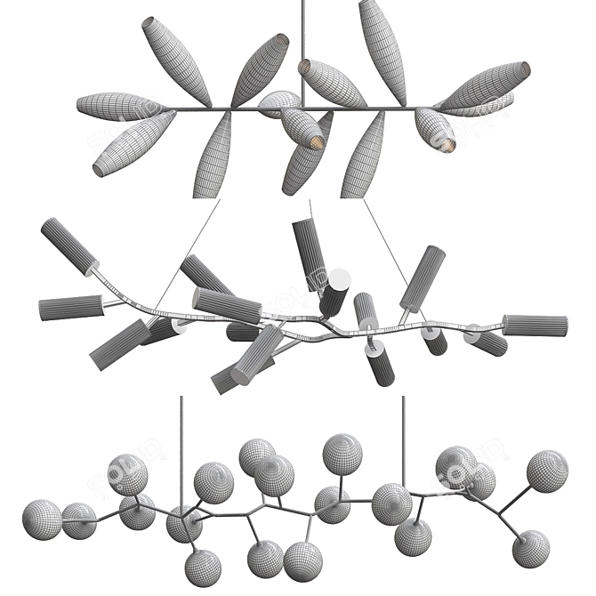 Modern Branch Lighting Collection 3D model image 2