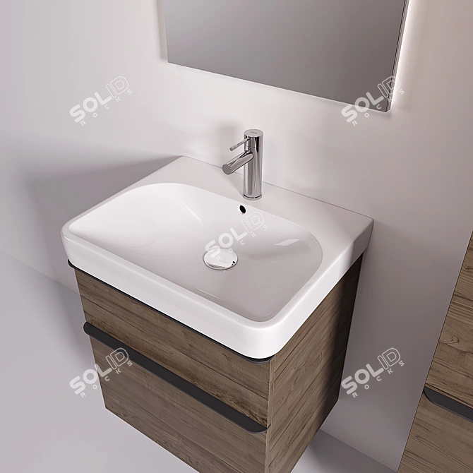 Geberit Smyle Washbasin: Elegant and Functional 3D model image 2