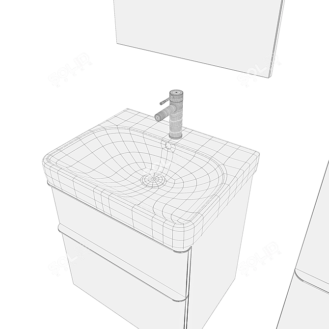 Geberit Smyle Washbasin: Elegant and Functional 3D model image 4