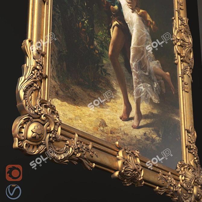 Elegance in Carved Frame 3D model image 3