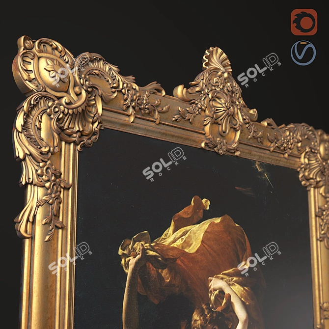 Elegance in Carved Frame 3D model image 4