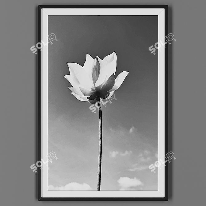 Elegant Black Framed Art 3D model image 1