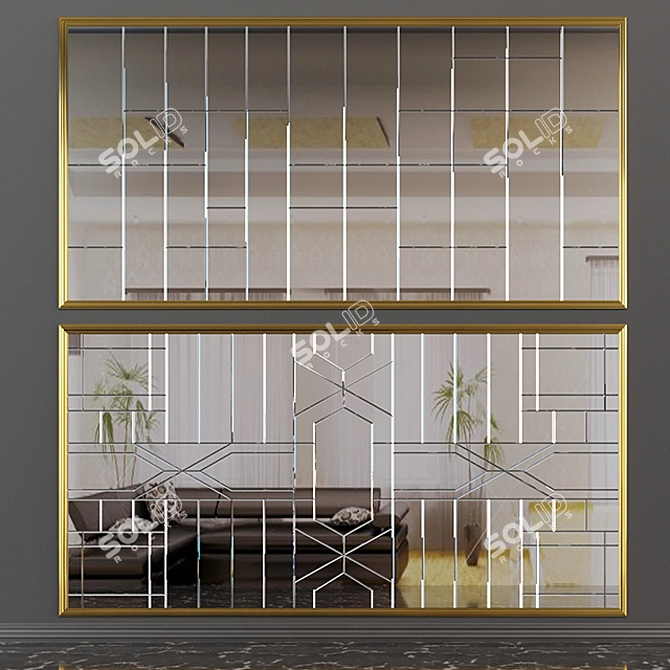 Elegant Reflection - Decorative Mirror 3D model image 1