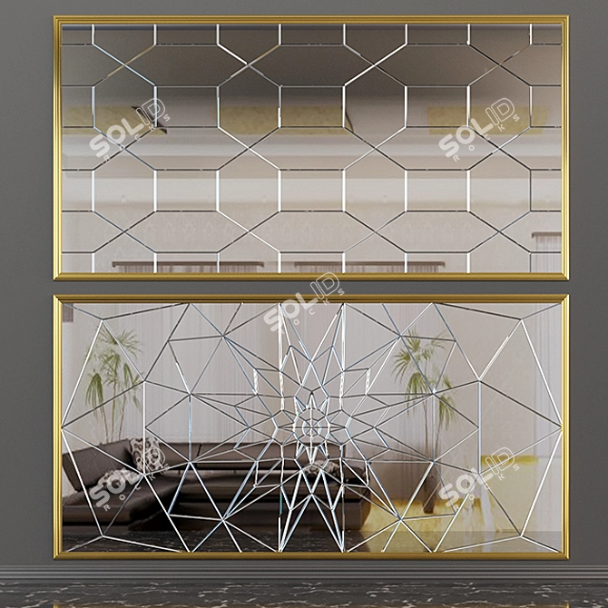 Elegant Reflection - Decorative Mirror 3D model image 2