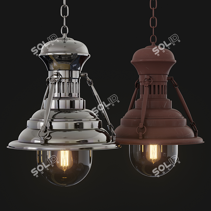 Title: London Industrial Pendant Lamp 3D model image 1