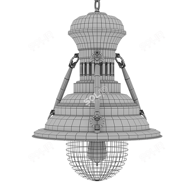 Title: London Industrial Pendant Lamp 3D model image 4