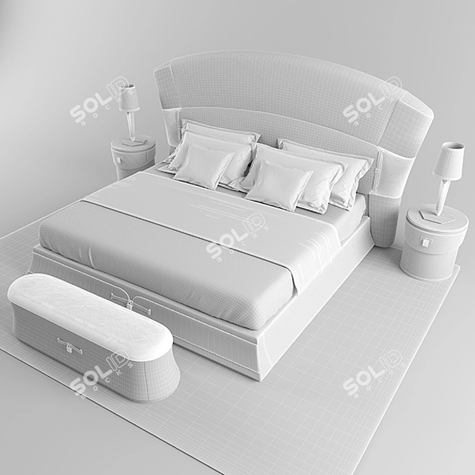 Turri Vogue Bed Set - Elegant Italian Furniture Set 3D model image 3