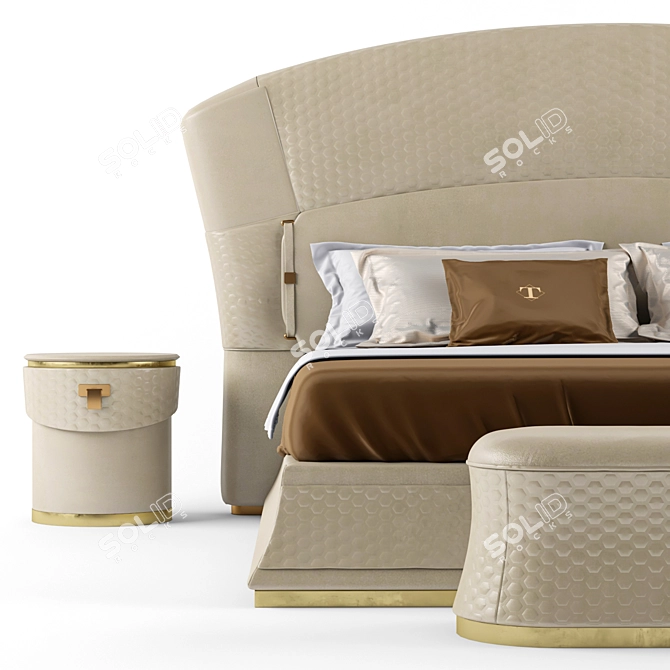 Turri Vogue Bed Set - Elegant Italian Furniture Set 3D model image 9