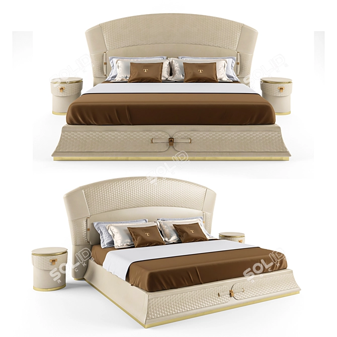 Turri Vogue Bed Set - Elegant Italian Furniture Set 3D model image 13