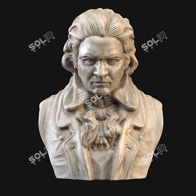 Classical Masterpiece: Beethoven Bust & Inkwell 3D model image 3