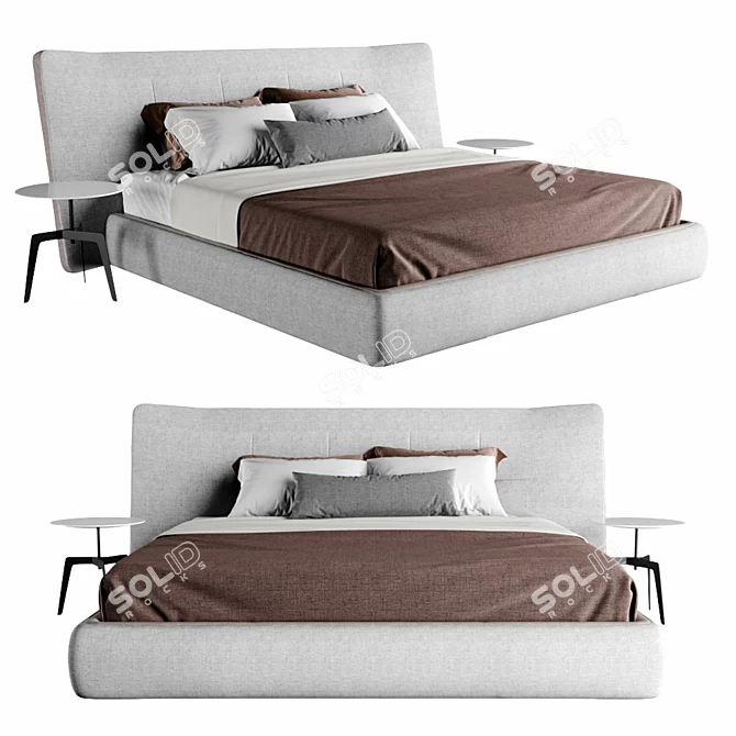 Modern Rever Poliform Bed 3D model image 1