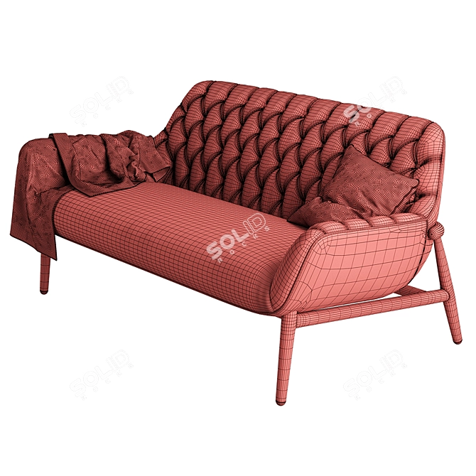 Elegant Italian Handmade Jade Sofa 3D model image 5
