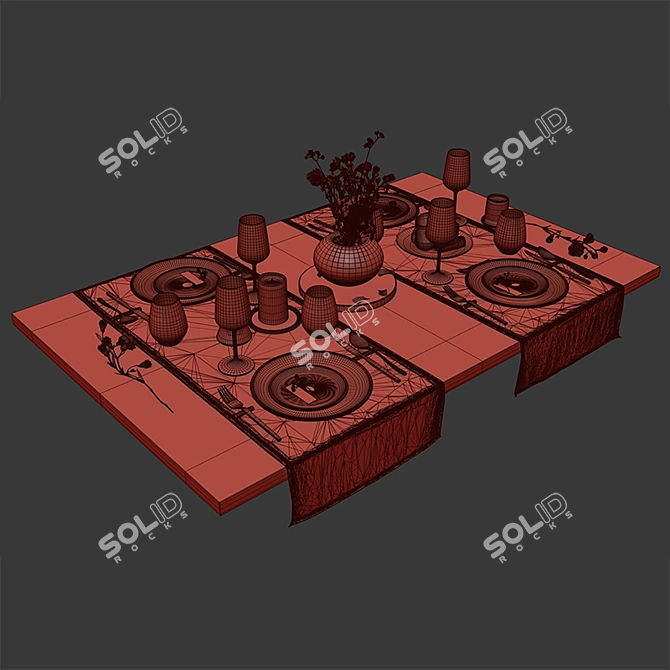 Modern Tableware Set: 3D Models & Materials 3D model image 4