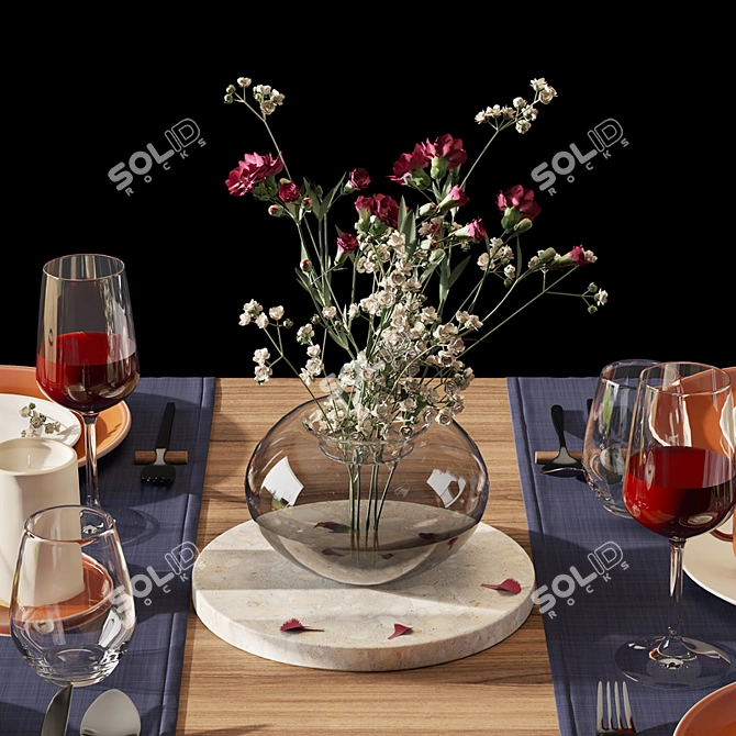 Modern Tableware Set: 3D Models & Materials 3D model image 5