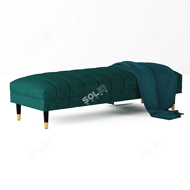 Elegant Seafoam Ottoman Bench 3D model image 1