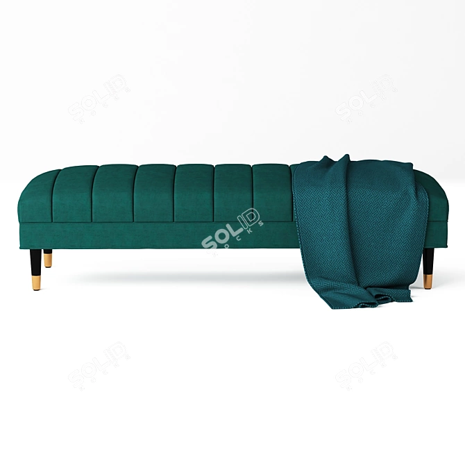 Elegant Seafoam Ottoman Bench 3D model image 2