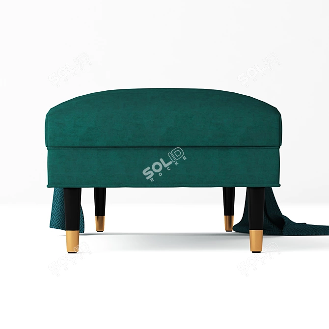 Elegant Seafoam Ottoman Bench 3D model image 3