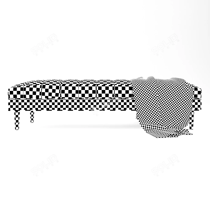 Elegant Seafoam Ottoman Bench 3D model image 4