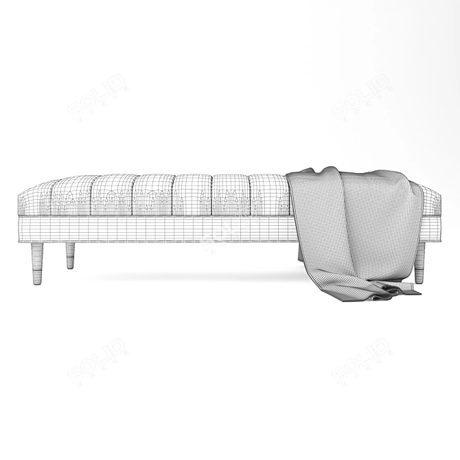 Elegant Seafoam Ottoman Bench 3D model image 5