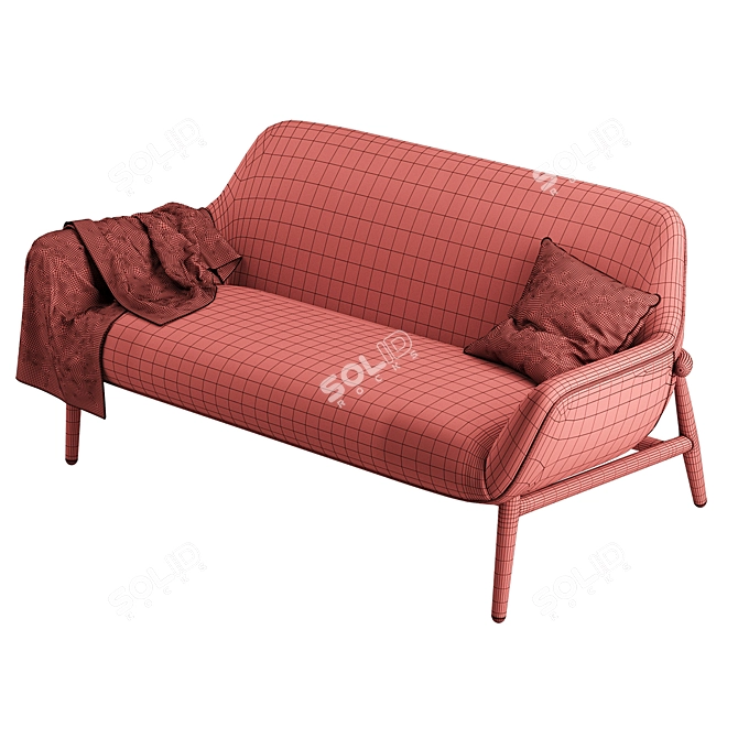 Italian Handmade Jade Little Sofa 3D model image 5