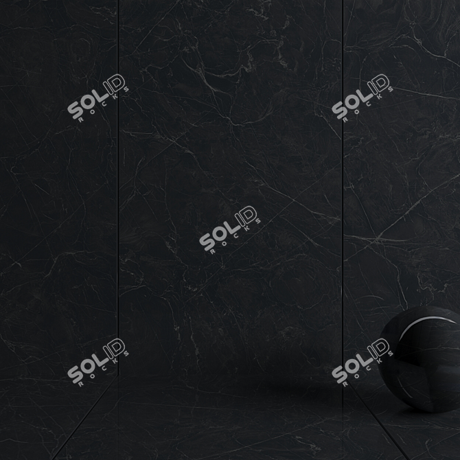 Mozart Black Wall Tiles: Elegant Multi-Texture Solution 3D model image 3