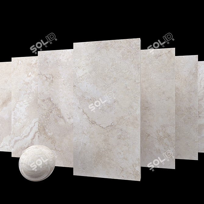 Elegant Ivory Marble Set 3D model image 1