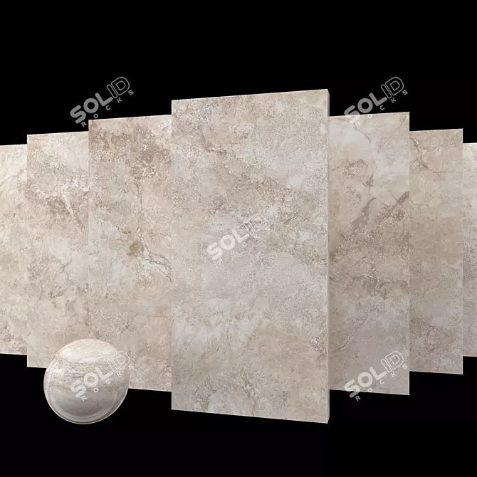 Elegant Ottomano Sand Marble Set 3D model image 1