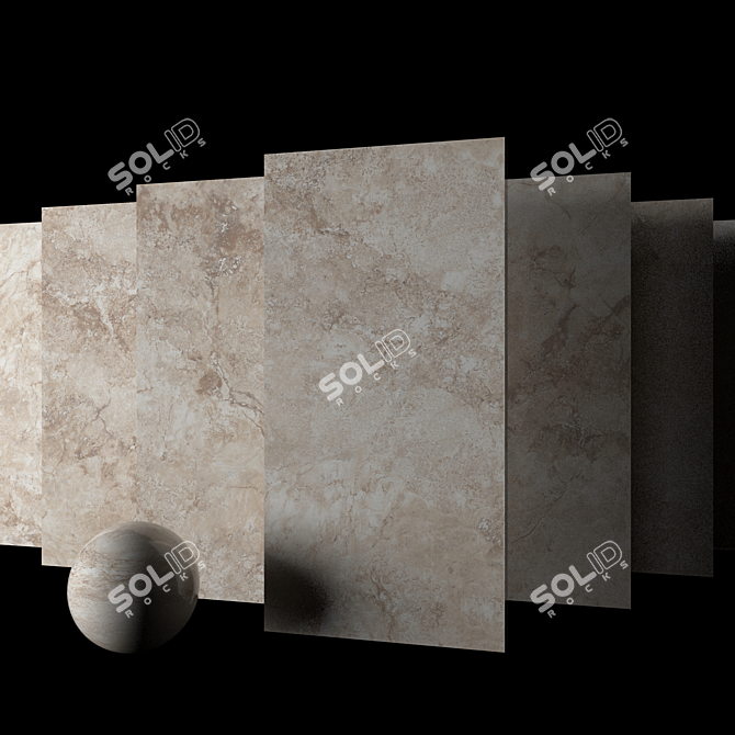 Elegant Ottomano Sand Marble Set 3D model image 2