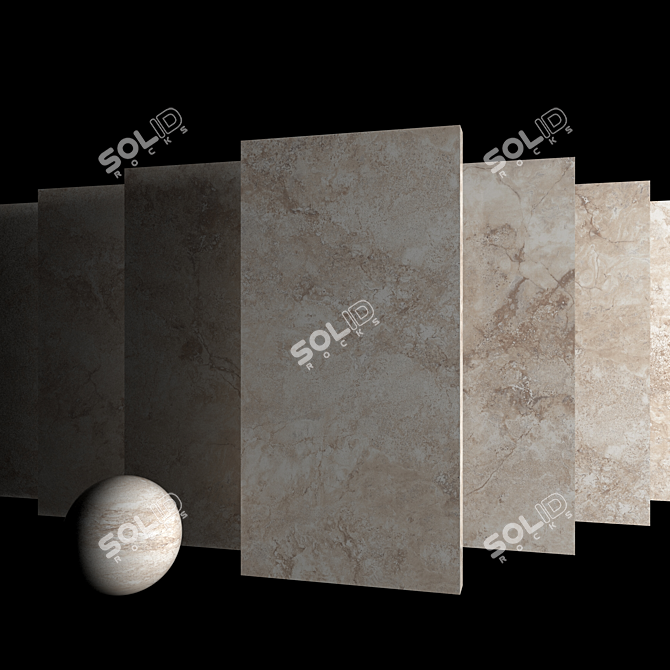 Elegant Ottomano Sand Marble Set 3D model image 3