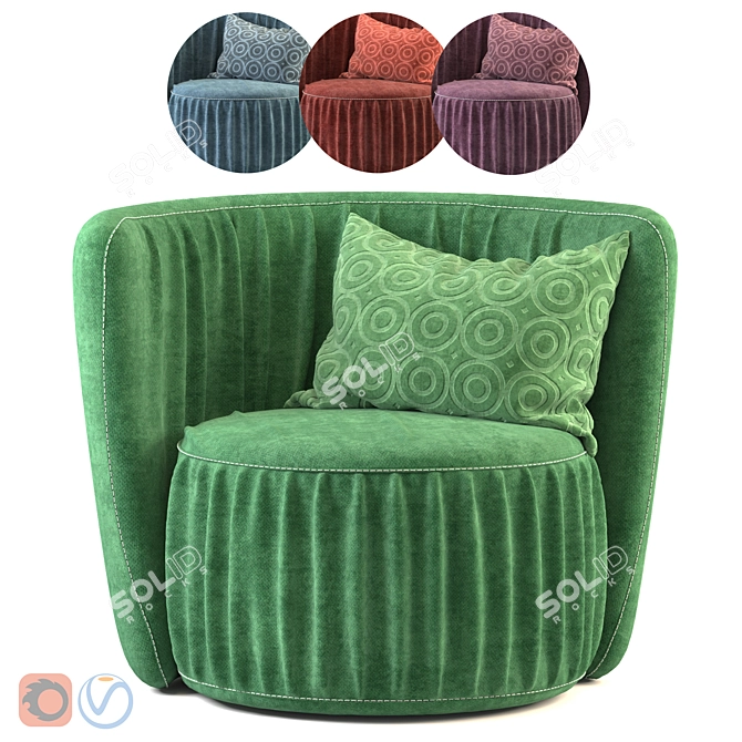 Elegant Comfort Armchair 3D model image 1