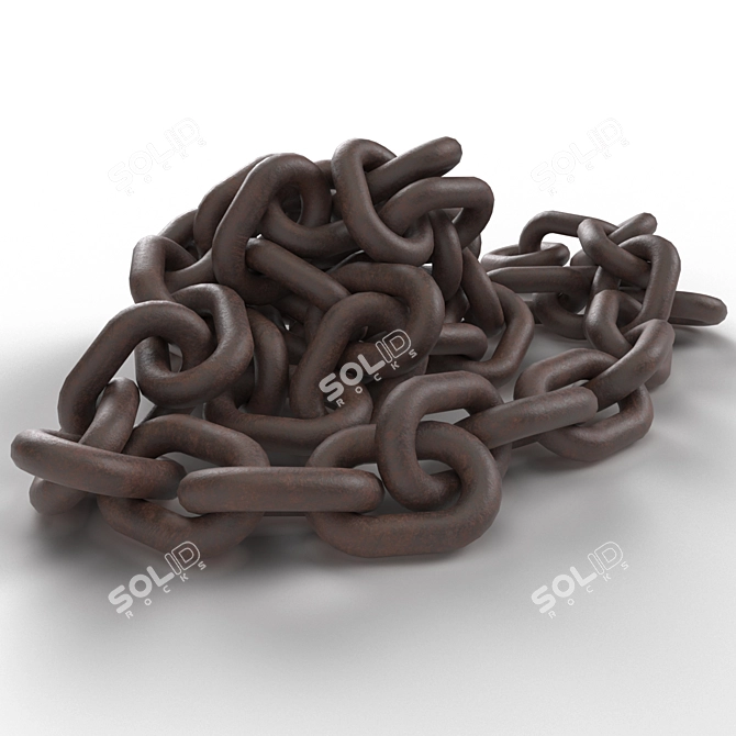 Rustproof Chain with 51 Links 3D model image 3