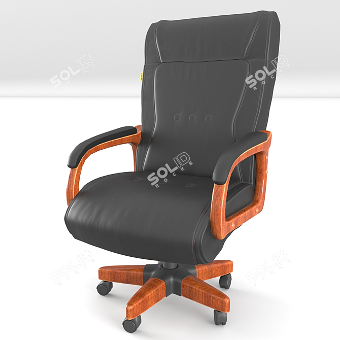 Luxury Leather Chairman Chair 3D model image 1