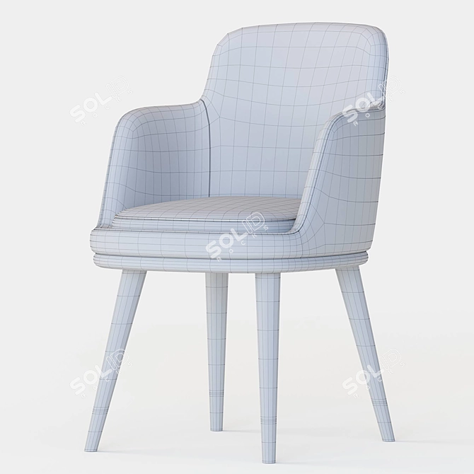 Stylish Misool Dining Armchair 3D model image 4