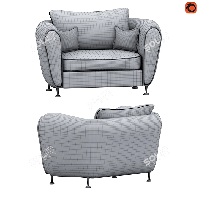 Realistic 3D Sofa Model 3D model image 2