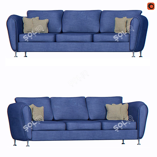 Realistic 3D Model Sofa - Complete with Materials 3D model image 1