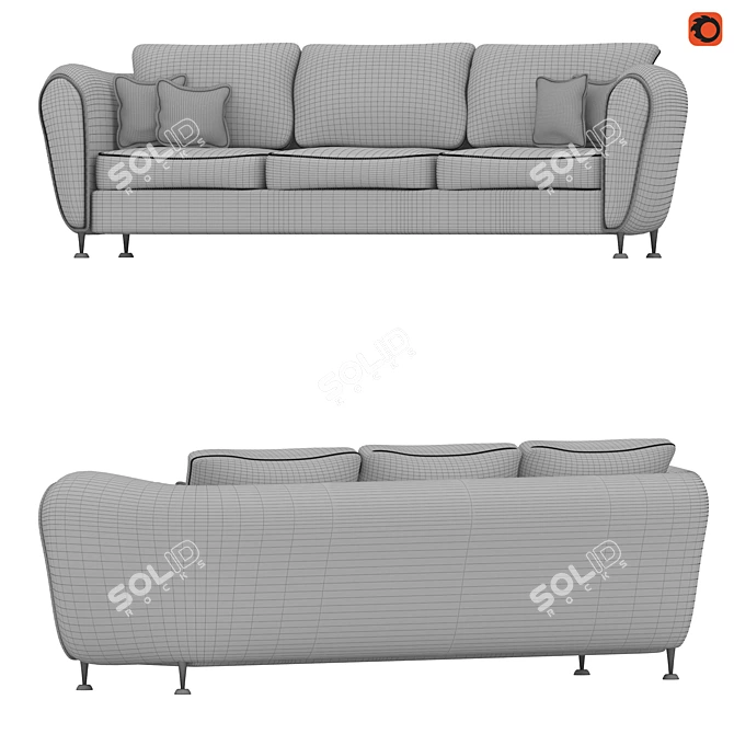 Realistic 3D Model Sofa - Complete with Materials 3D model image 2