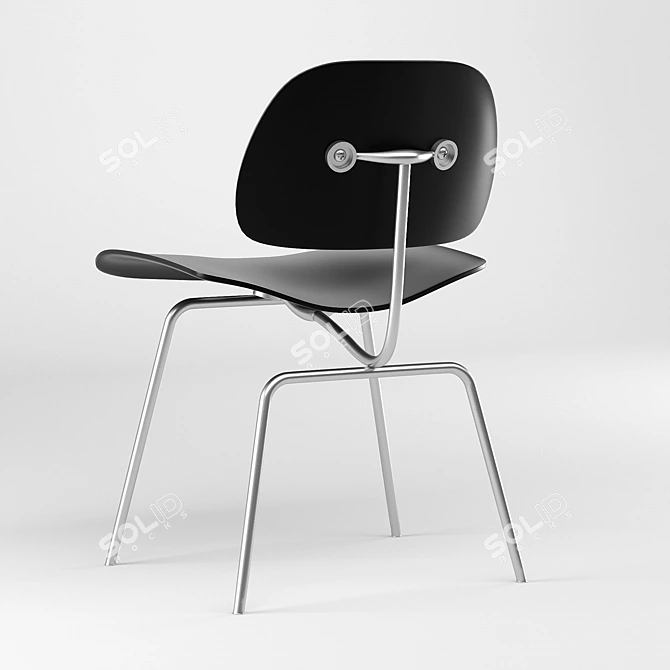 Revamped Eames DCM Chair 3D model image 5