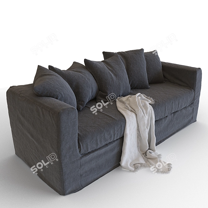 Contemporary Marseille 3-Seater Sofa 3D model image 4