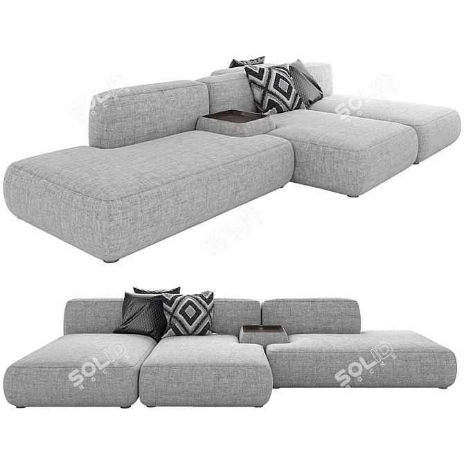 Premium 3D Sofa Model: Detailed & Rendered in V-Ray 3D model image 1