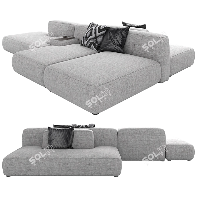 Premium 3D Sofa Model: Detailed & Rendered in V-Ray 3D model image 2