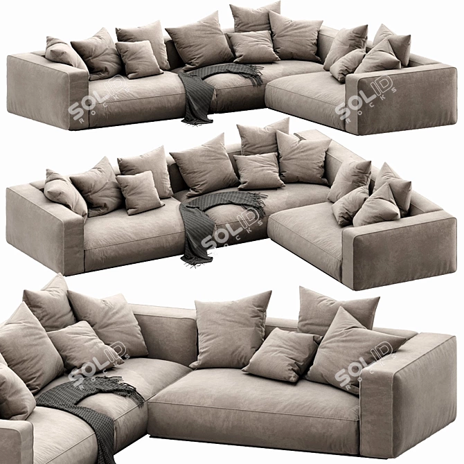 Elegant Flexform Grandemare Sectional 3D model image 2