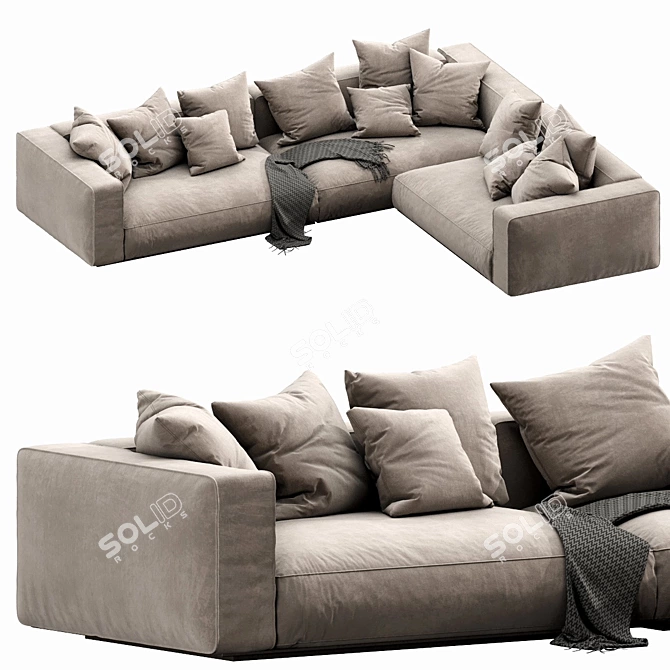 Elegant Flexform Grandemare Sectional 3D model image 4