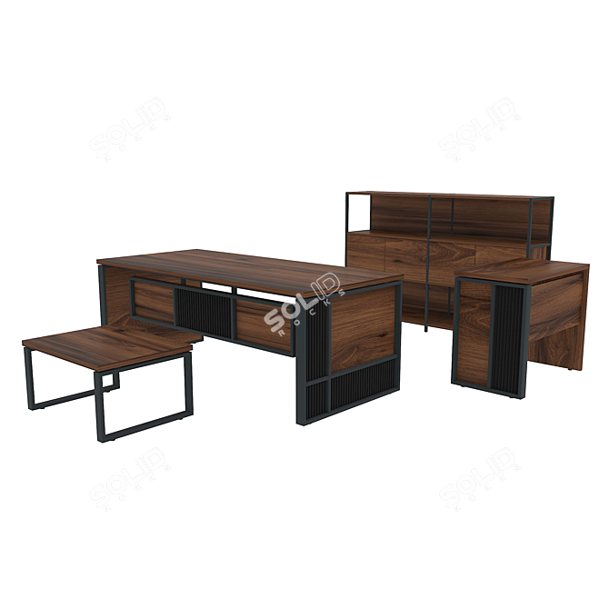 PRETO Executive Table Set 3D model image 2