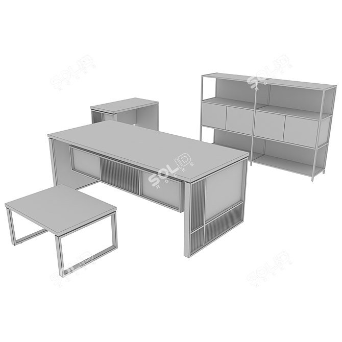 PRETO Executive Table Set 3D model image 5
