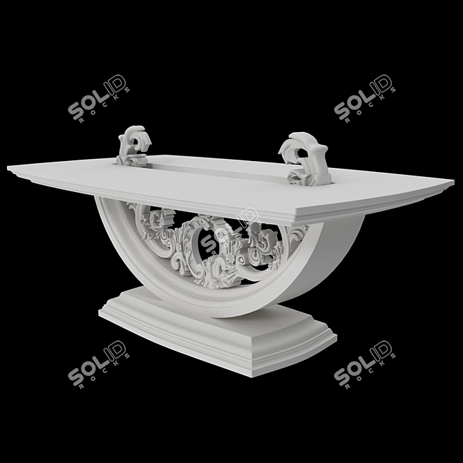 Elegance Unveiled: Luxe Classic Table 3D model image 4