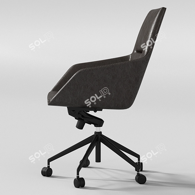Modern Office Arm Chair with Casters 3D model image 2
