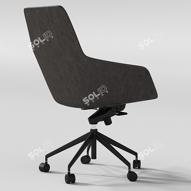 Modern Office Arm Chair with Casters 3D model image 3