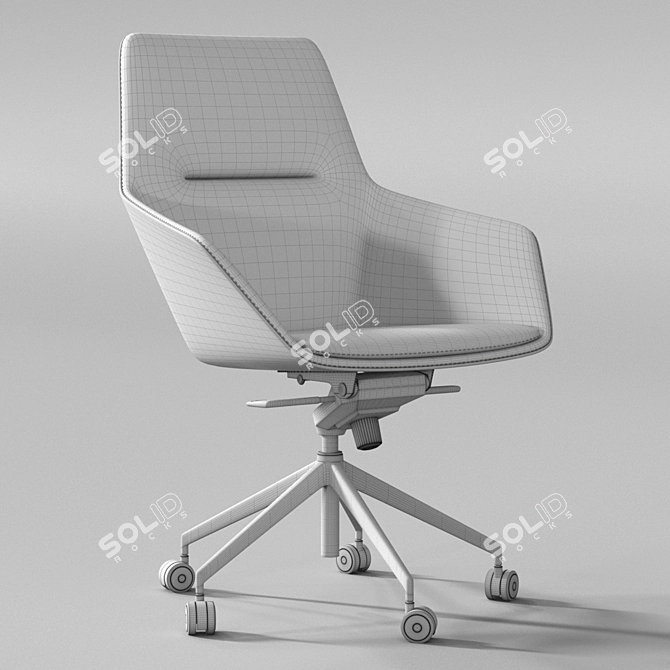 Modern Office Arm Chair with Casters 3D model image 5