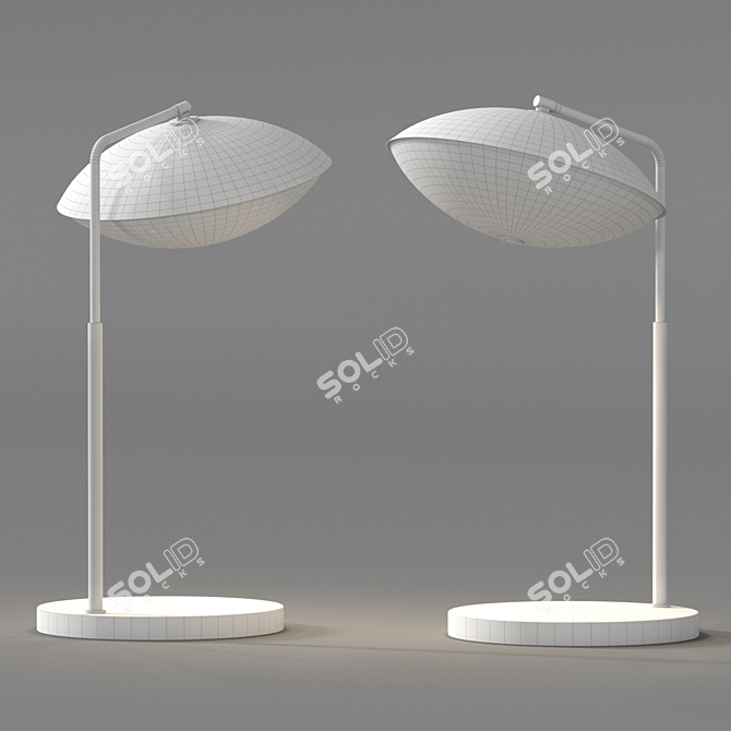 Modern Gold & Wood Table Lamp 3D model image 3